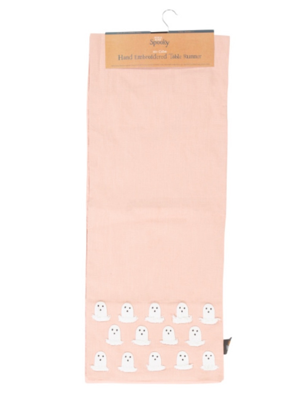 Pink Embroidered Ghost Table Runner